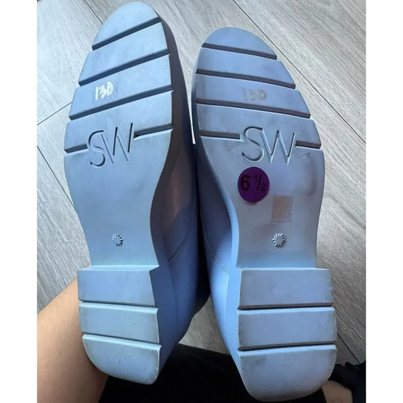 Stuart Weitzman McKenzee Cornflower Blue Combat Boots Size 6.5 Rare baby blue - Picture 9 of 10